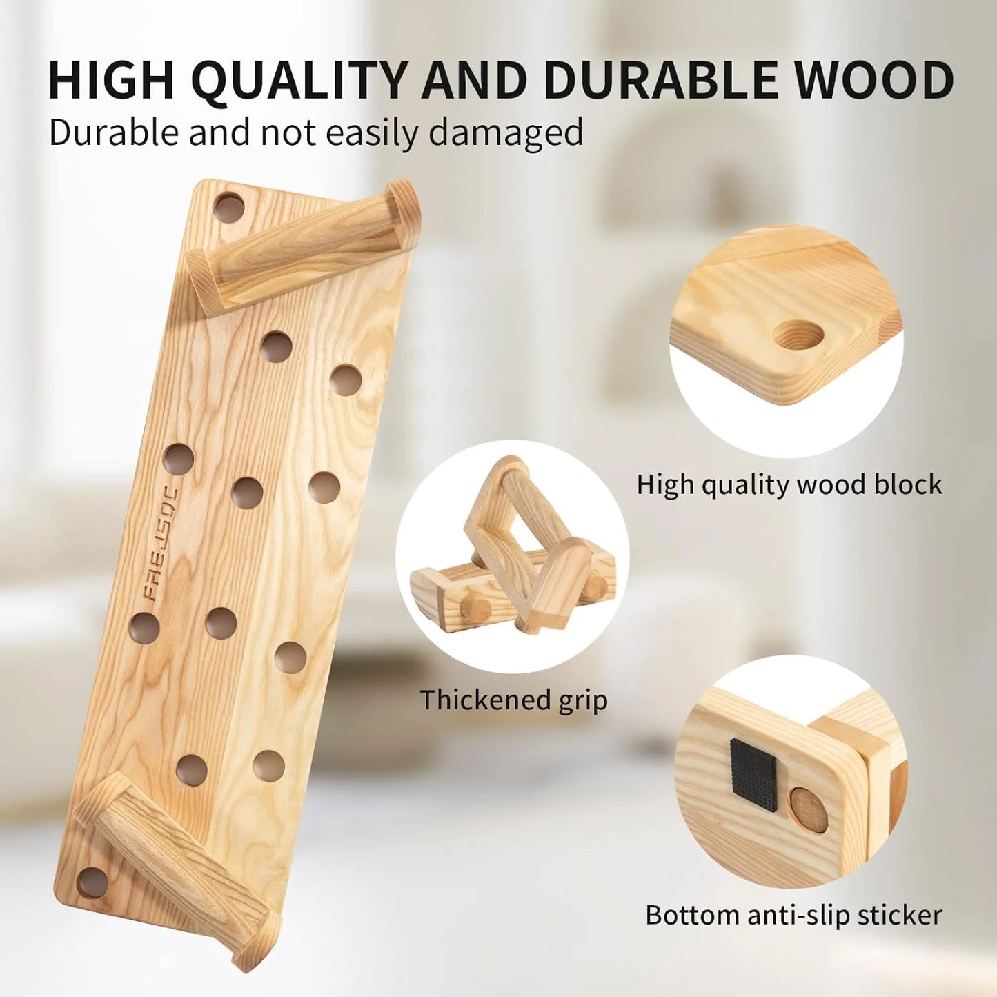 Solid Wooden Push up Stands 10 in 1,Push up Board,Portable Gym Accessories, Strength Training Equipment, Original Patent Design – Home Workout Equipment,For Men and Women