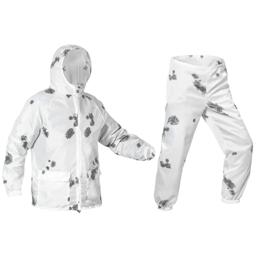 Blur Snow Camo Winter Camouflage Ultra Thin Overwhites for Hunting Airsoft Paintball Outdoor (M)