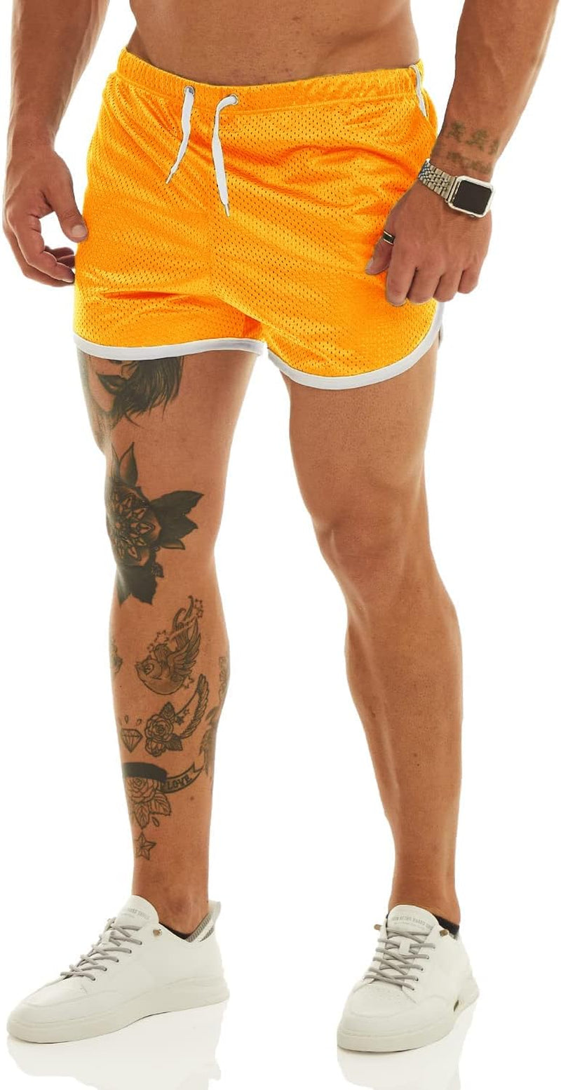 Men'S Fitted Shorts Bodybuilding Workout Gym Running Tight Lifting Shorts with Pockets