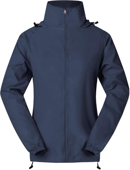 Women'S Lightweight Waterproof Jacket Packable Windbreaker Running Coat