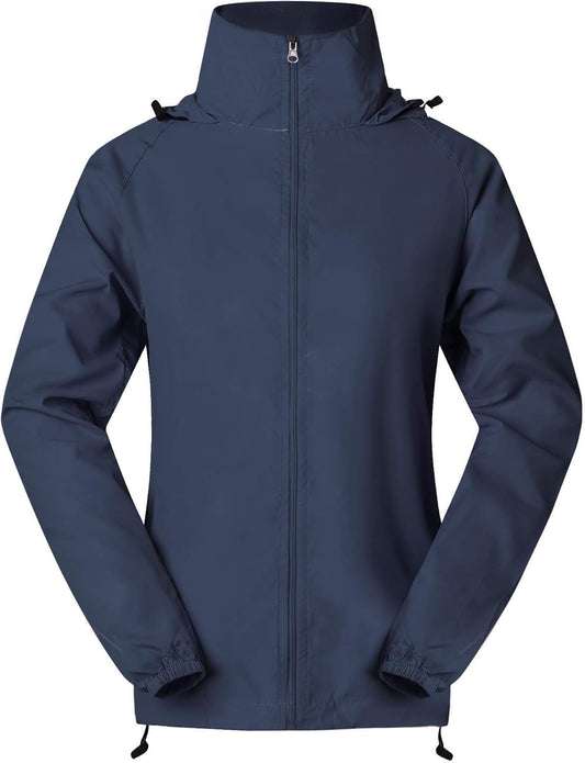 Women'S Lightweight Waterproof Jacket Packable Windbreaker Running Coat