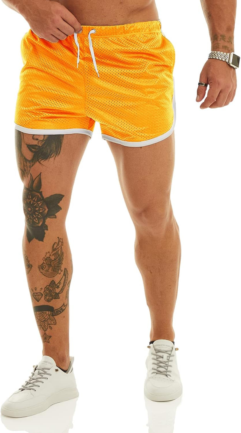 Men'S Fitted Shorts Bodybuilding Workout Gym Running Tight Lifting Shorts with Pockets